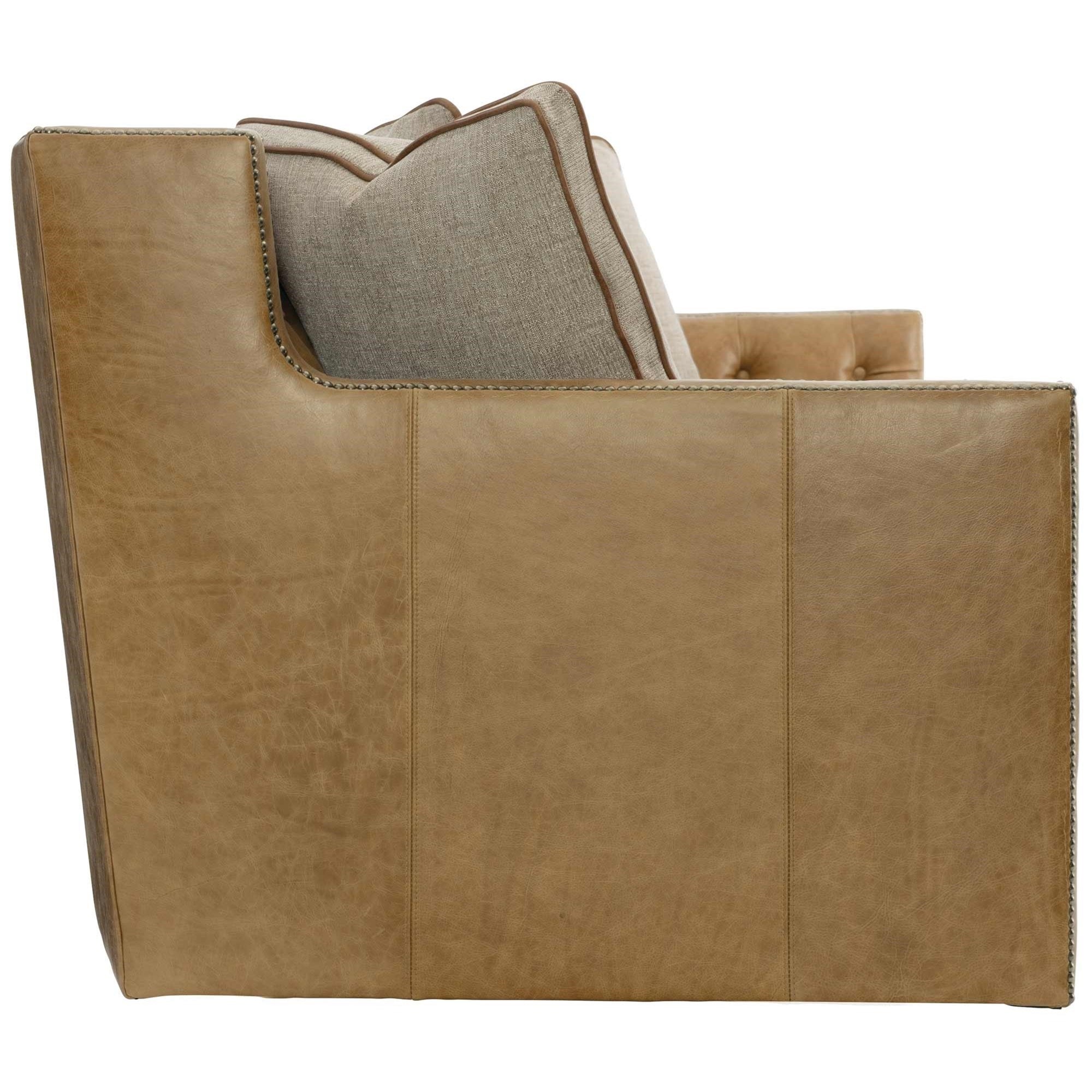 Bernhardt Candace 7277LFO Leather Sofa Baer's Furniture Uph Stationary Sofas